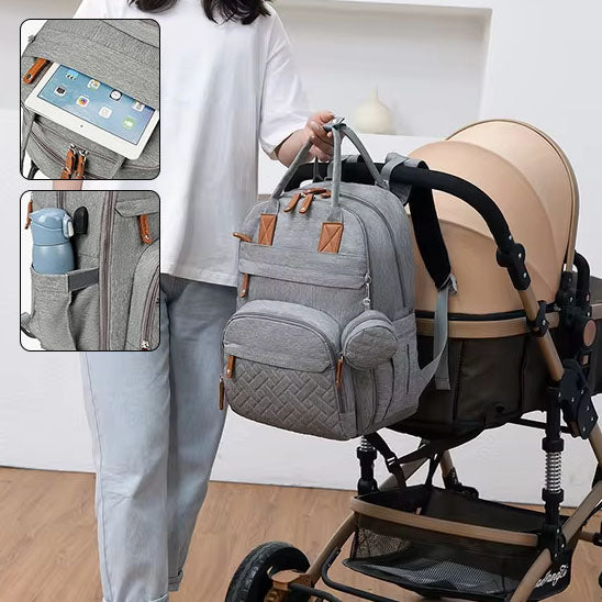 femme sac a langer poussette ipad boutteille