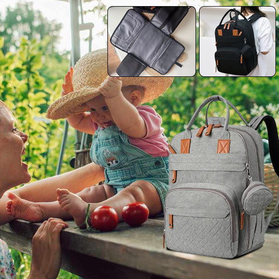 mere avec bebe sac a langer