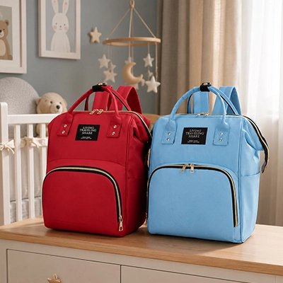 2 Sac a dos a langer différentes couleur rouge bleu