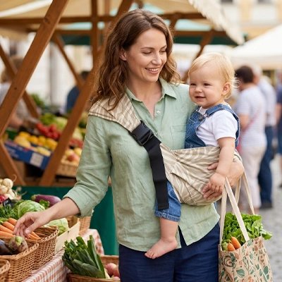 Porte bébé jaune zèbre maman avec bébé achat
