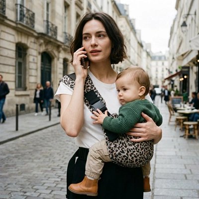 Porte bebe léopard blanc maman cellulaire bébé