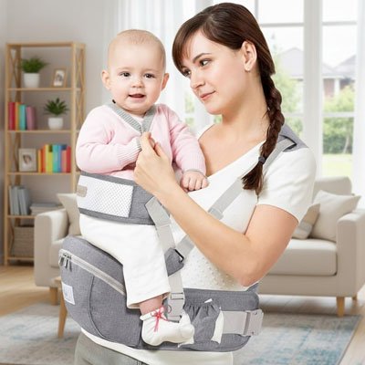 Porte bebe maman cheveux tresser bebe regarde