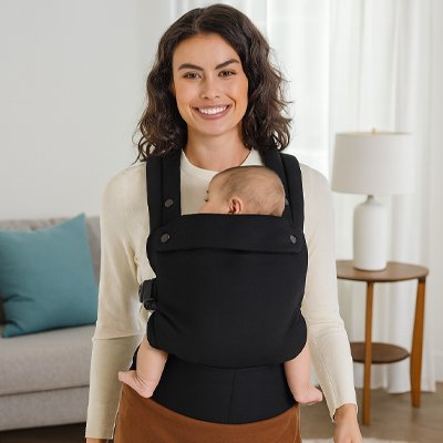 Porte bébé physiologique noir maman bebe