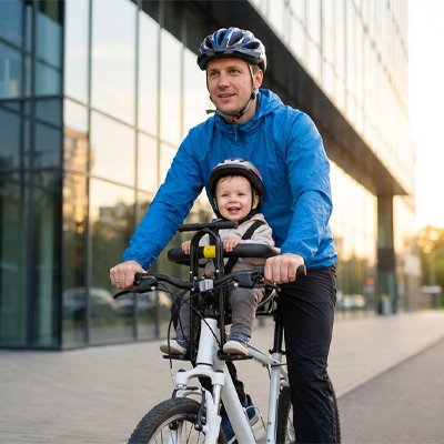 Porte bebe velo papa bleu bebe