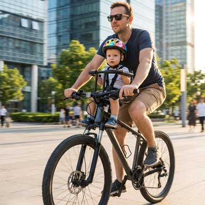 Porte bebe velo papa short beige bebe