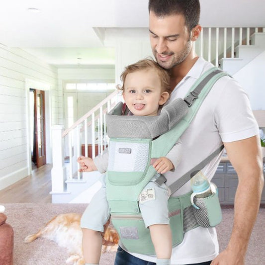 Porte bebe vert papa bebe devant