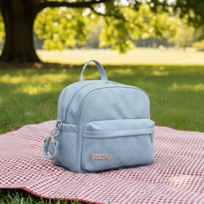Sac a langer a dos bleu nappe