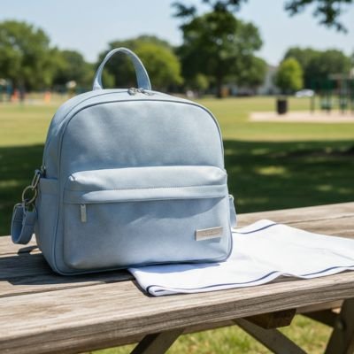 Sac a langer a dos bleu table pique nique