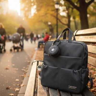 Sac a langer a dos noir ban parc