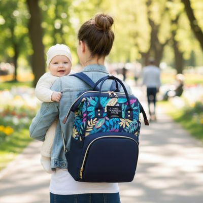 sac a langer bleu maman bebe chapeau