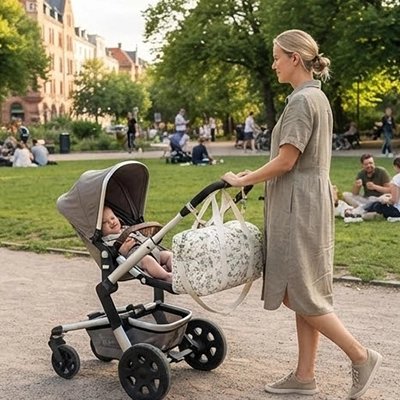 Sac a langer feuillage maman poussette bébé