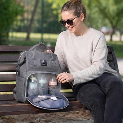Sac a langer gris maman ouvre poche avant