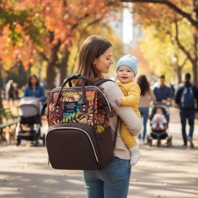 Sac a langer maman regarde bebe