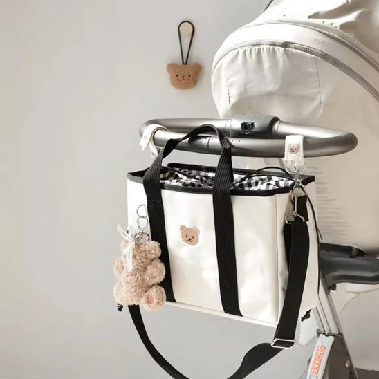 Sac à langer noir poussette