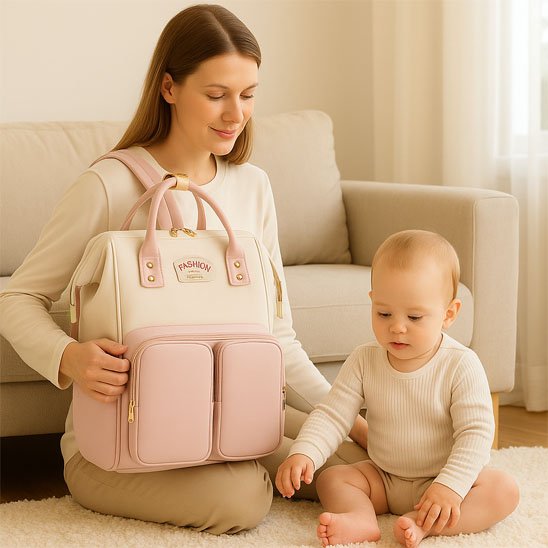 Sac a langer rose maman bebe